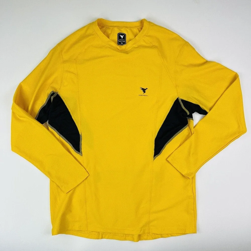Insport Lot of 2 Riding‎ Shirts Long Sleeve Polartech Pullover XL Gray & Yellow - Picture 2 of 11